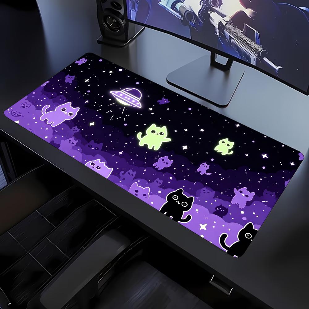 Alas Mouse Besar Motif Kucing  - Tradescantia Purple ulasan dan harga