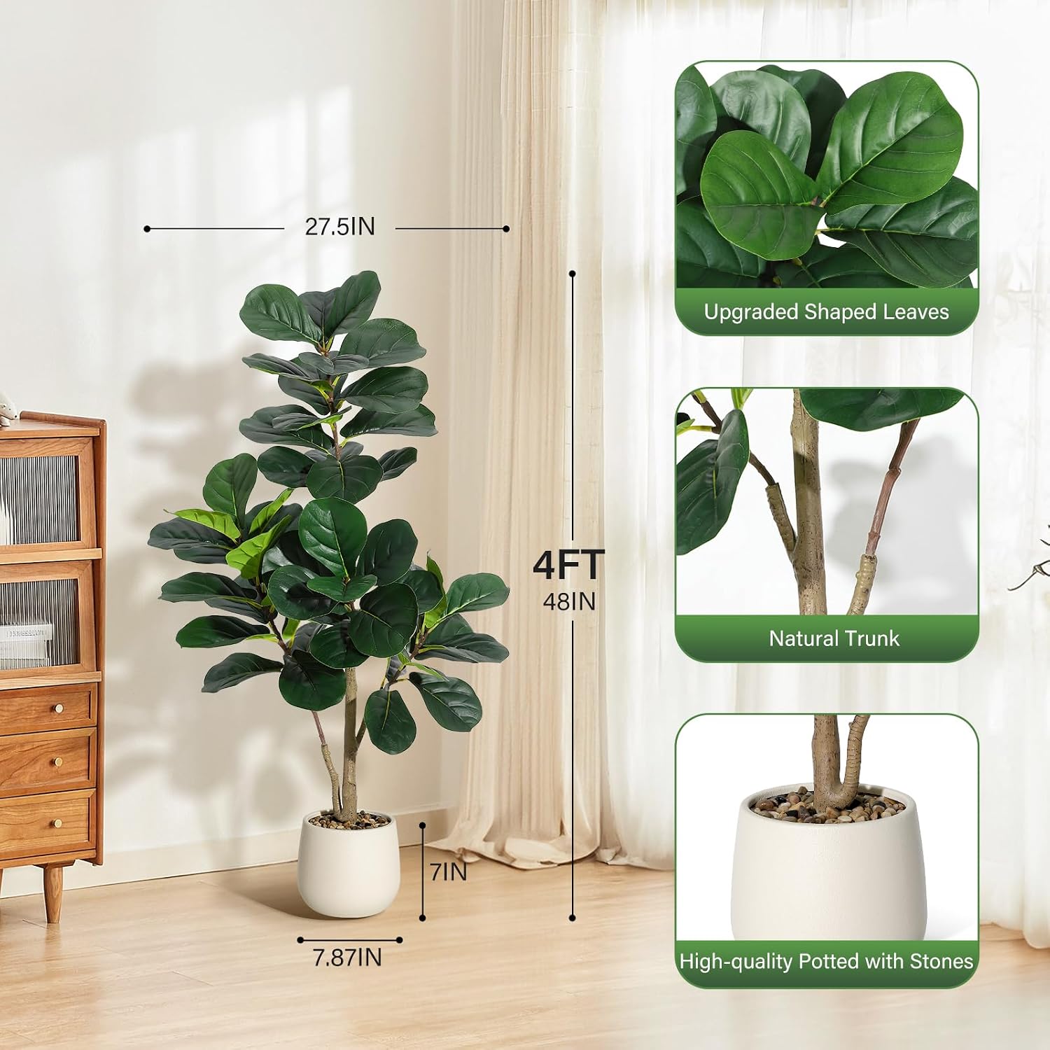Pohon Ficus Lyrata Buatan Ting - Ficus Lyrata Tree ulasan dan harga